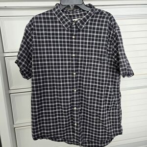 Classic Black and White Plaid Men's Shirt